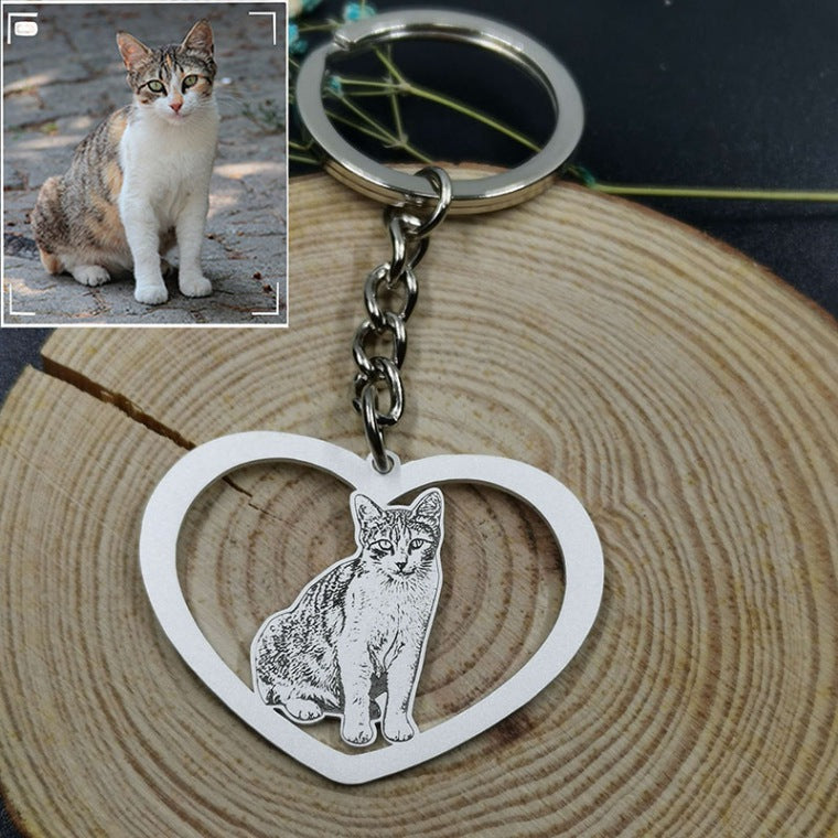 Custom sales cat keychain