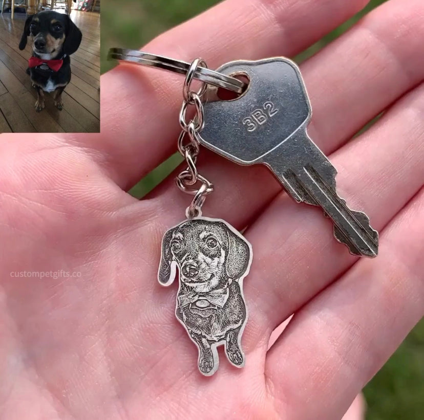 Dog engraved sale keychain