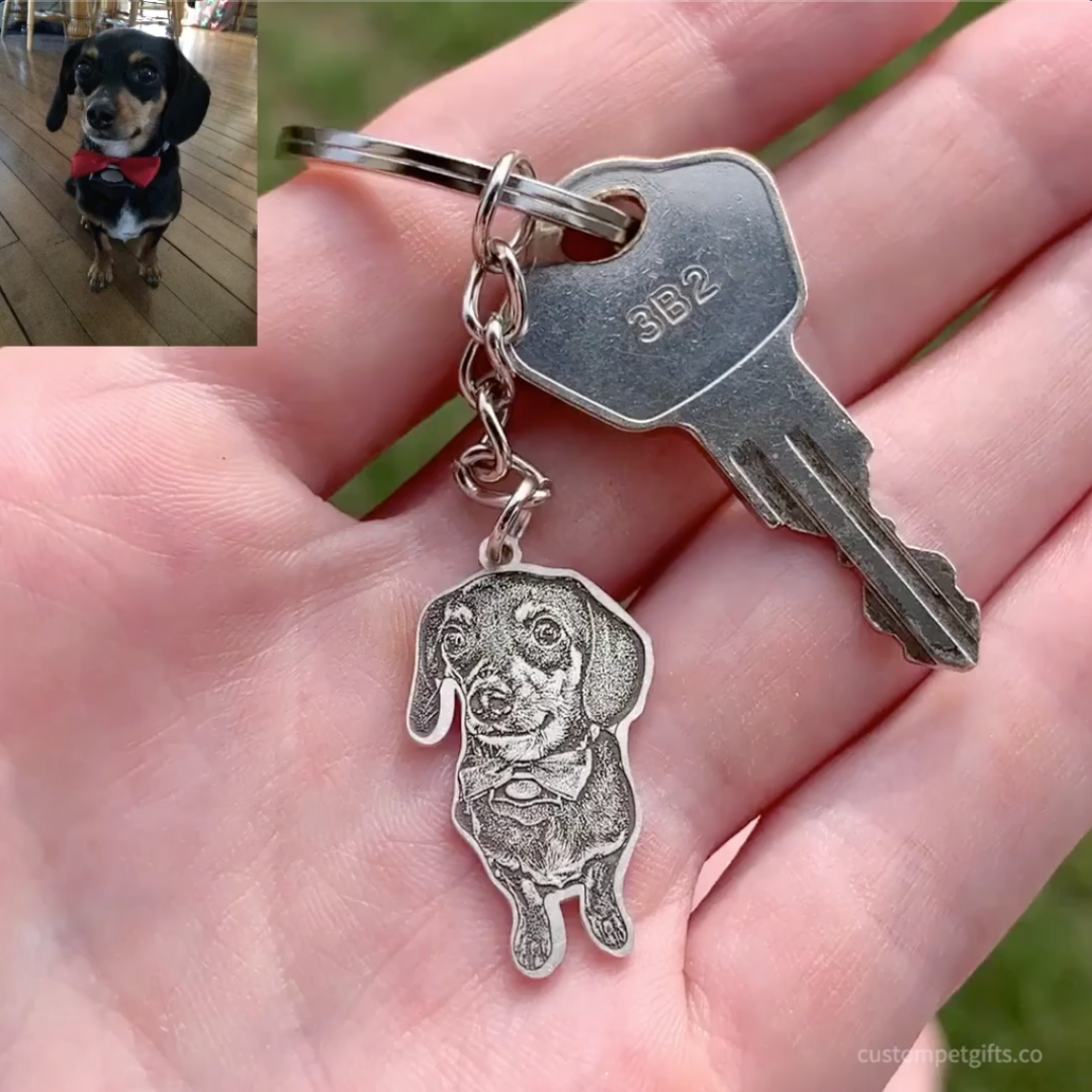 Personalized pet photo clearance keychain